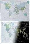 Planisfero 028A -carta del mondo che si illumina al buio cm 84x60